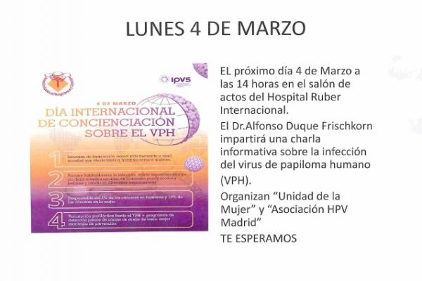 Jornada de sensibilización sobre el VPH en el Hospital Ruber Internacional